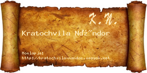 Kratochvila Nándor névjegykártya