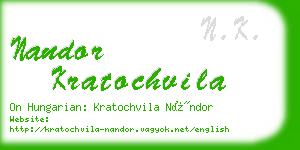 nandor kratochvila business card